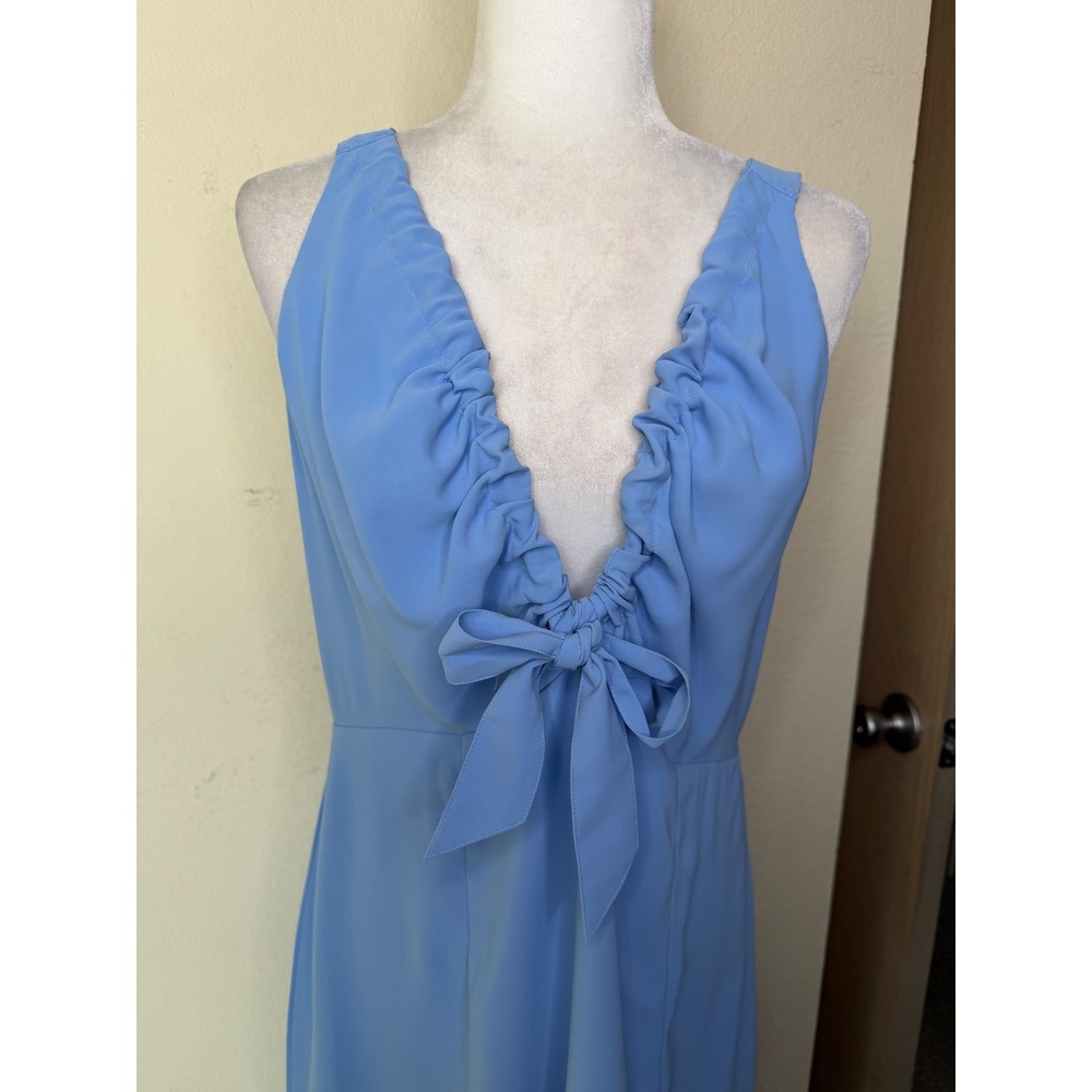 Abercrombie & Fitch Light Blue Ruffled Midi Dress - Picture 8 of 16